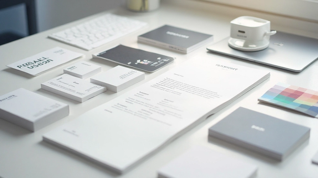 Professioneel opgemaakte merkidentiteit met consistent logo, kleuren en typografie op meerdere toepassingen
