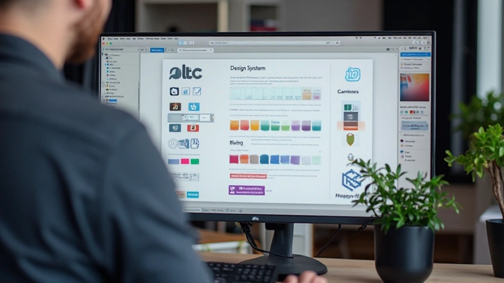 Design system met logo varianten, kleurenpalette, en iconen voor consistent branding
